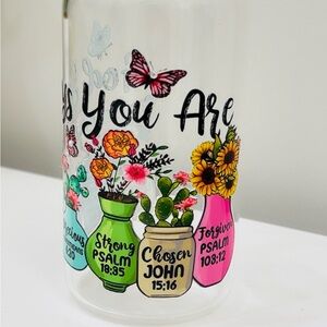 Inspirational Floral Glass Mug